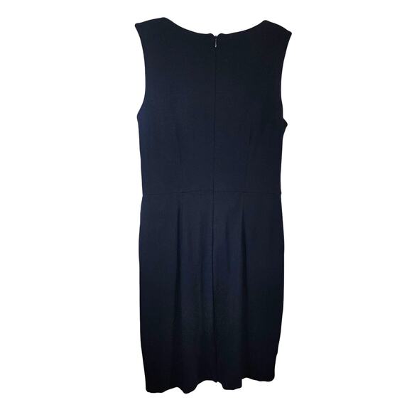 Calvin Klein Sleeveless Knee Length Black Career Dress Front Pockets Size 10 - Picture 2 of 6